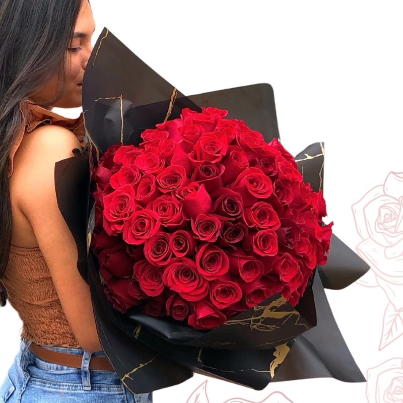 Buchón 100 rosas: 100 rosas rojas