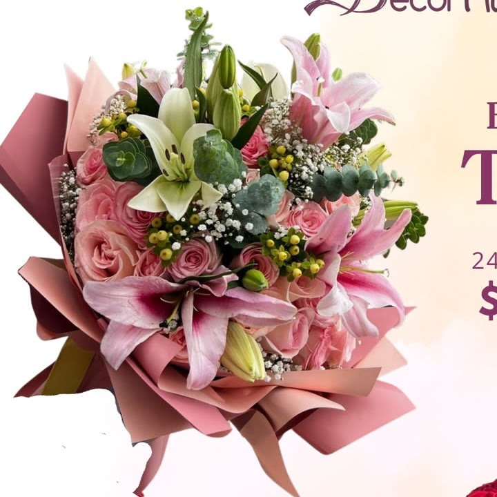 Tiana: 24 rosas y lirios